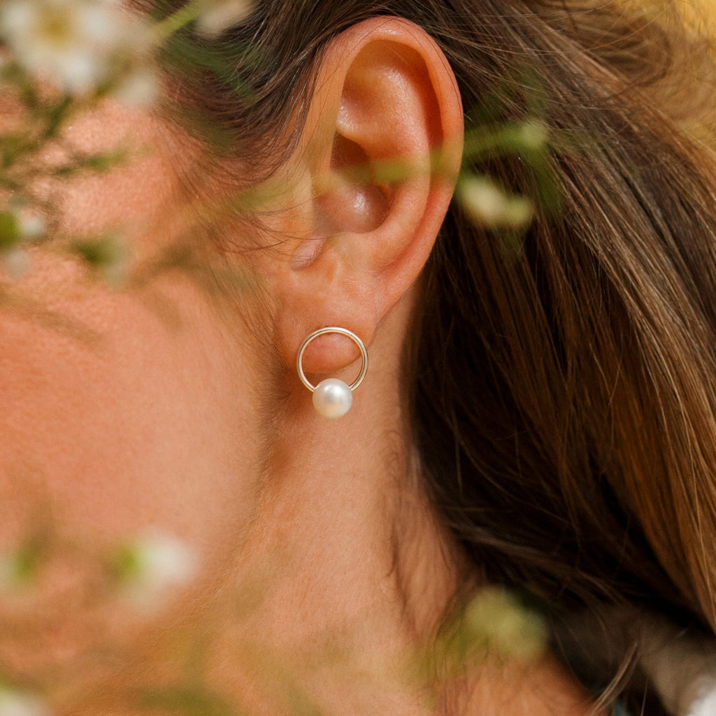 Brincos Círculo Pérola Natural