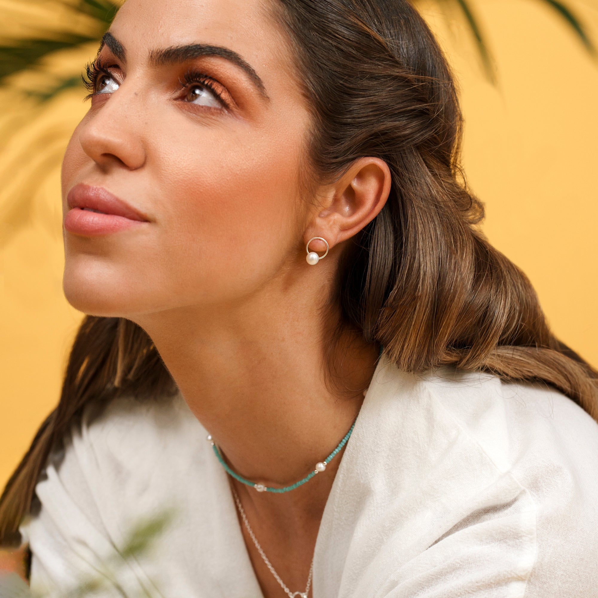 Brincos Círculo Pérola Natural