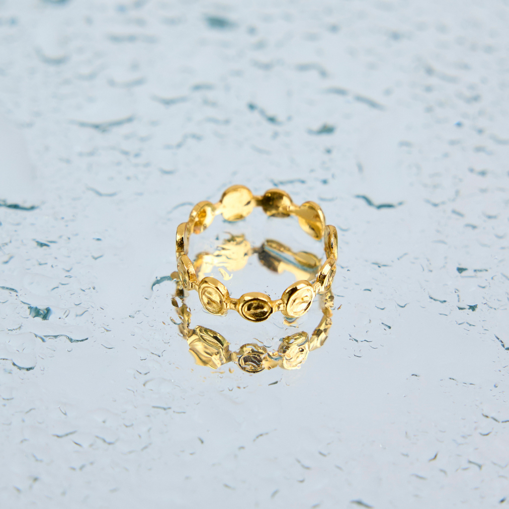 Anel Círculos Martelados