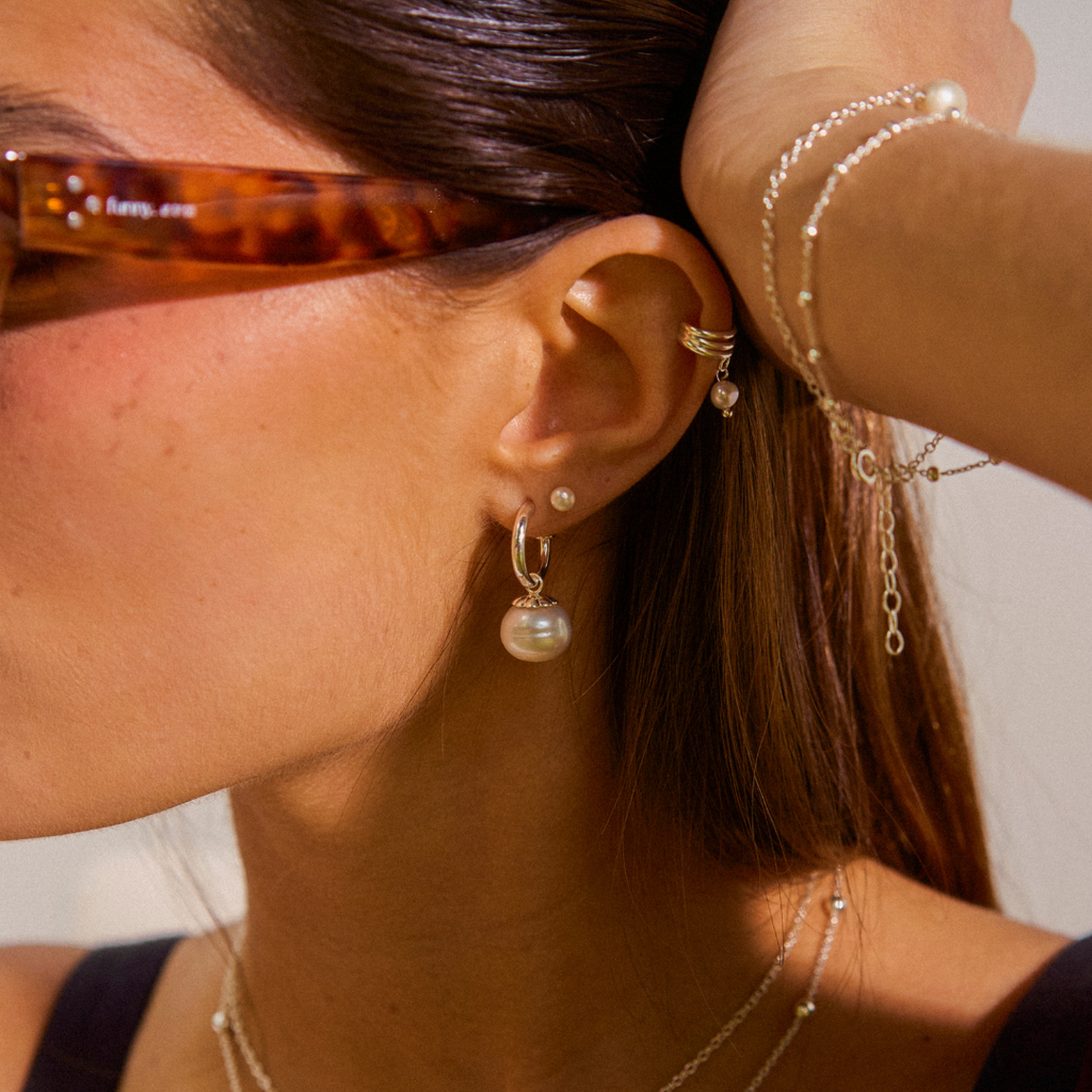 Argolas com Pérola Statement