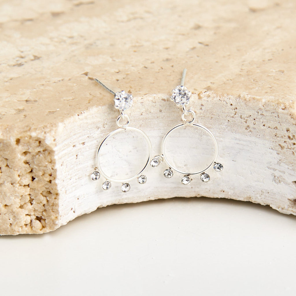 Brincos Circulares Pequenos com Zircónias