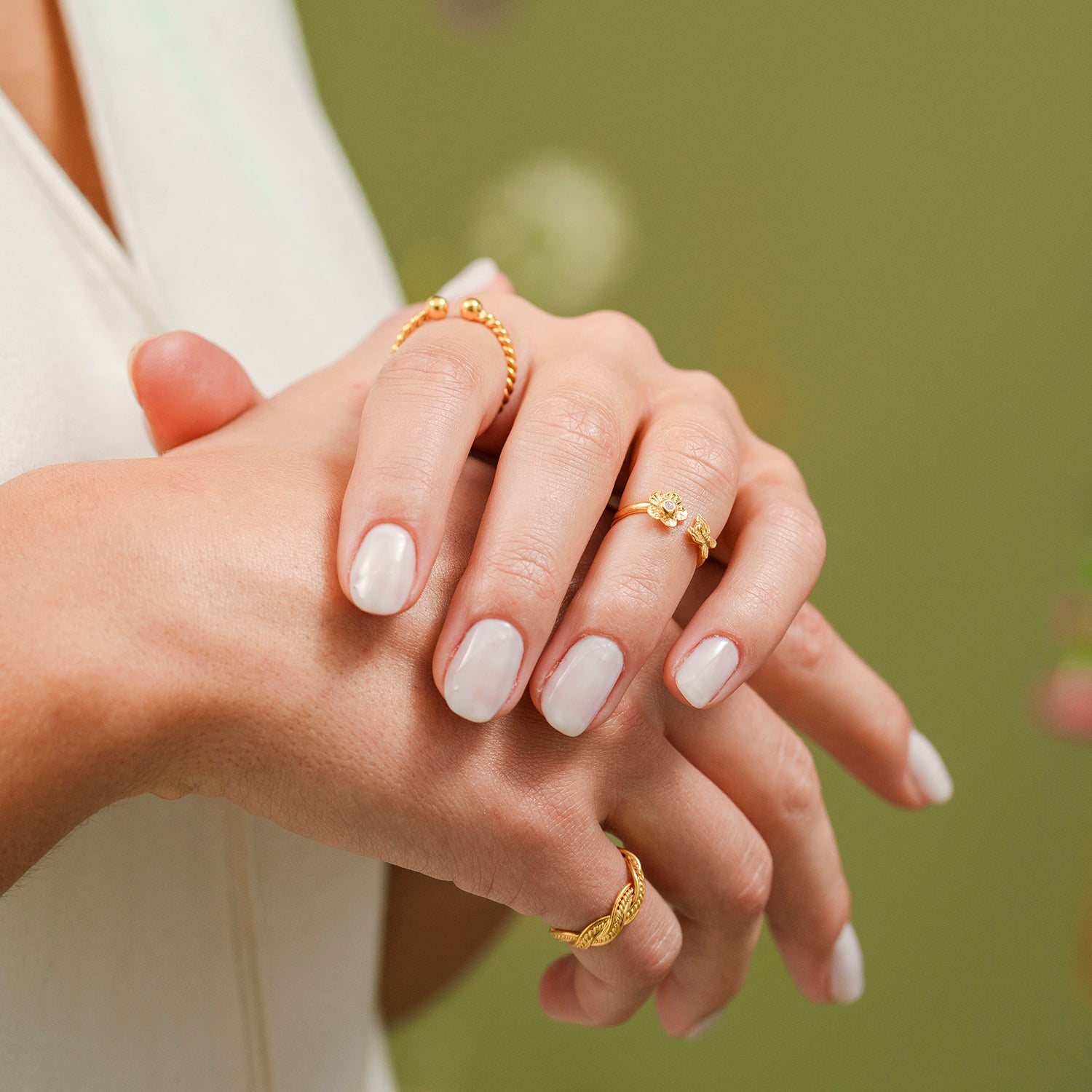 Anel Borboleta e Flor