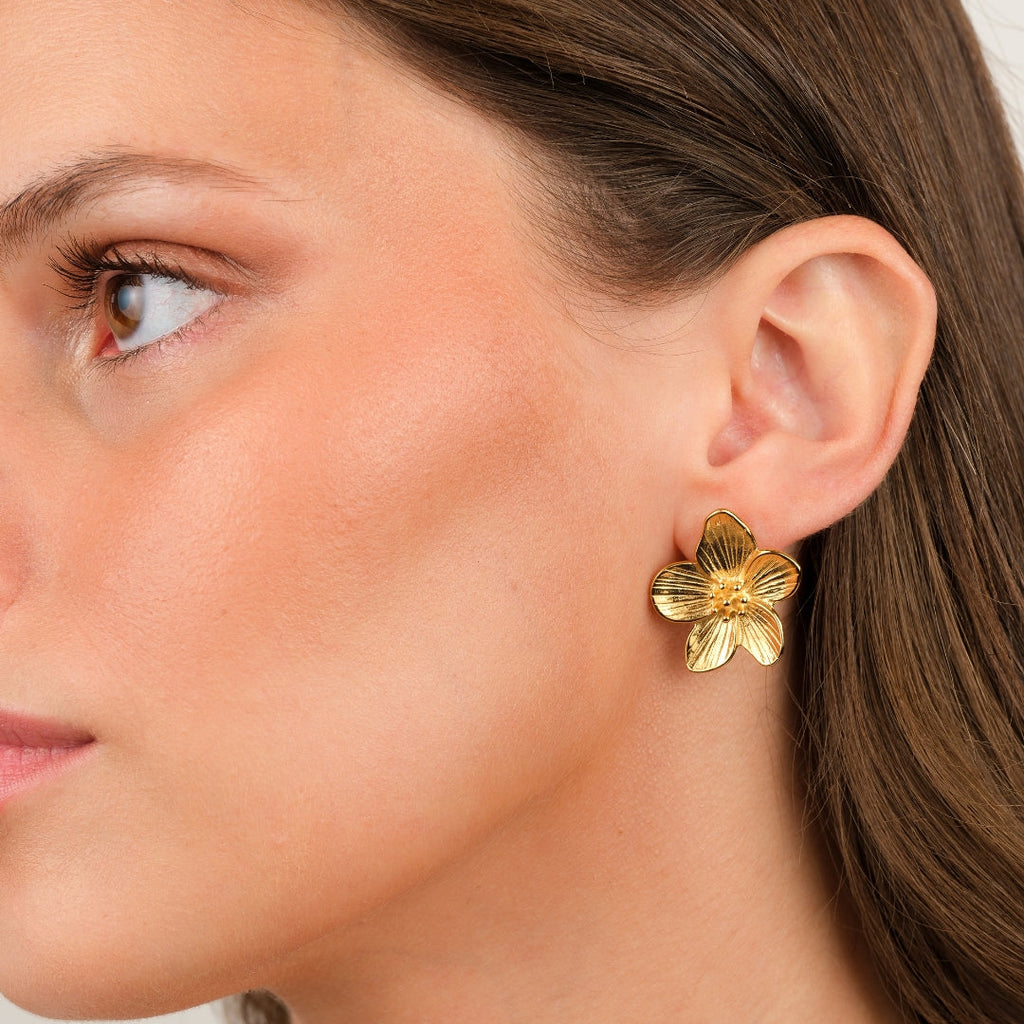 Brincos Flor Dourada