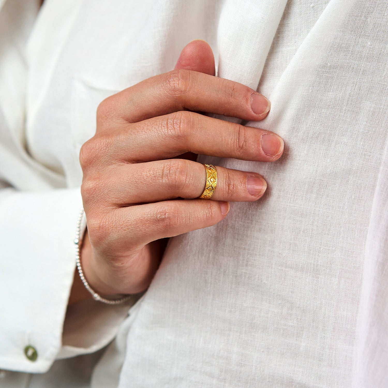 Anel Falange/Mindinho Geométrico