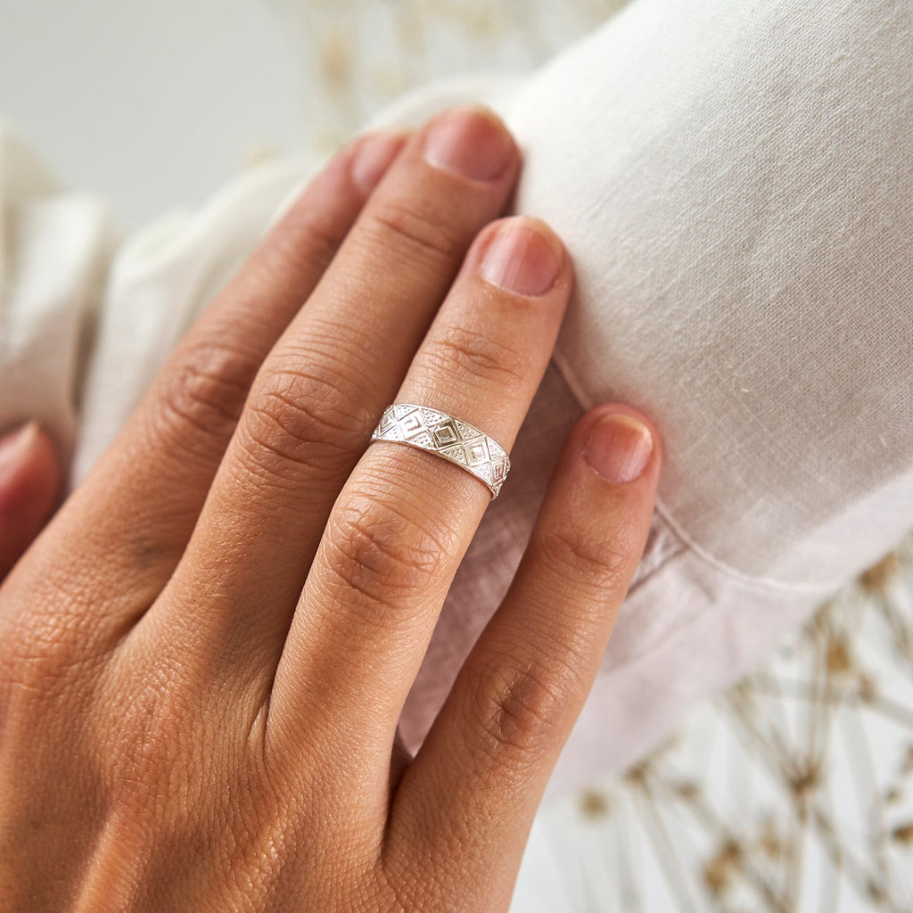 Anel Falange/Mindinho Geométrico